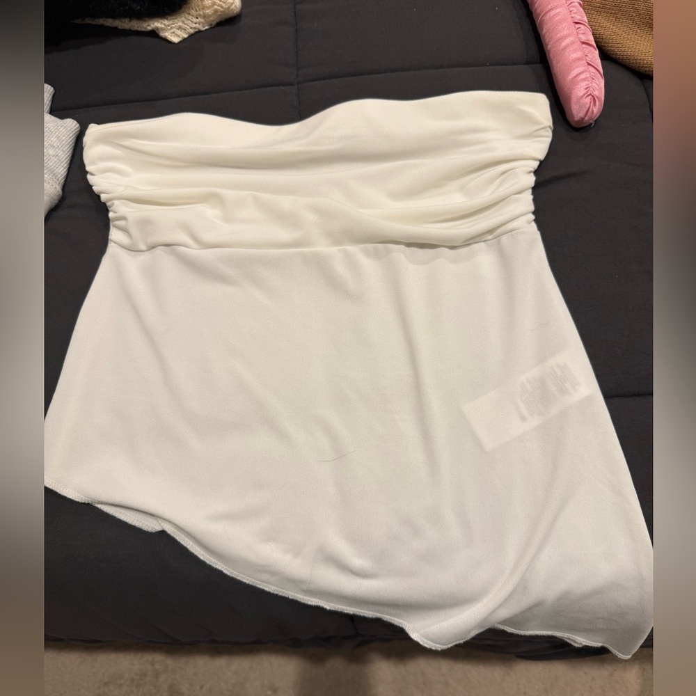 White Strapless Top Urban Outfitters